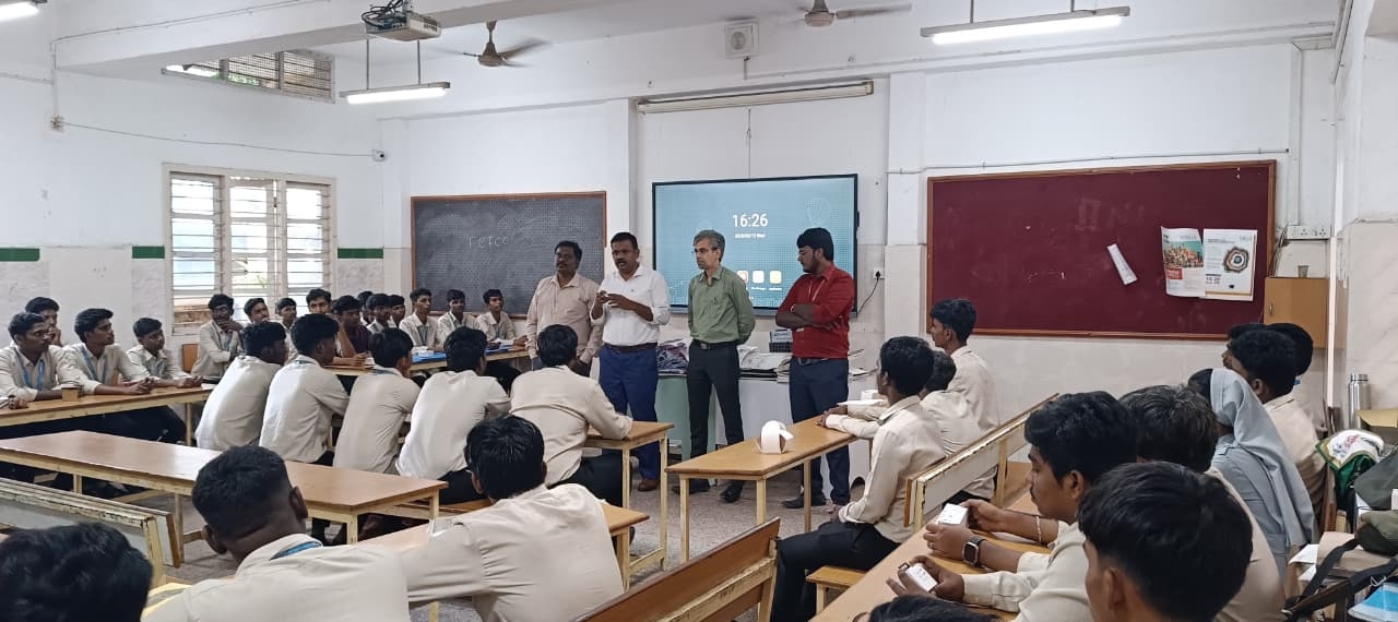 Jeetendra J addressing students during a classroom training session